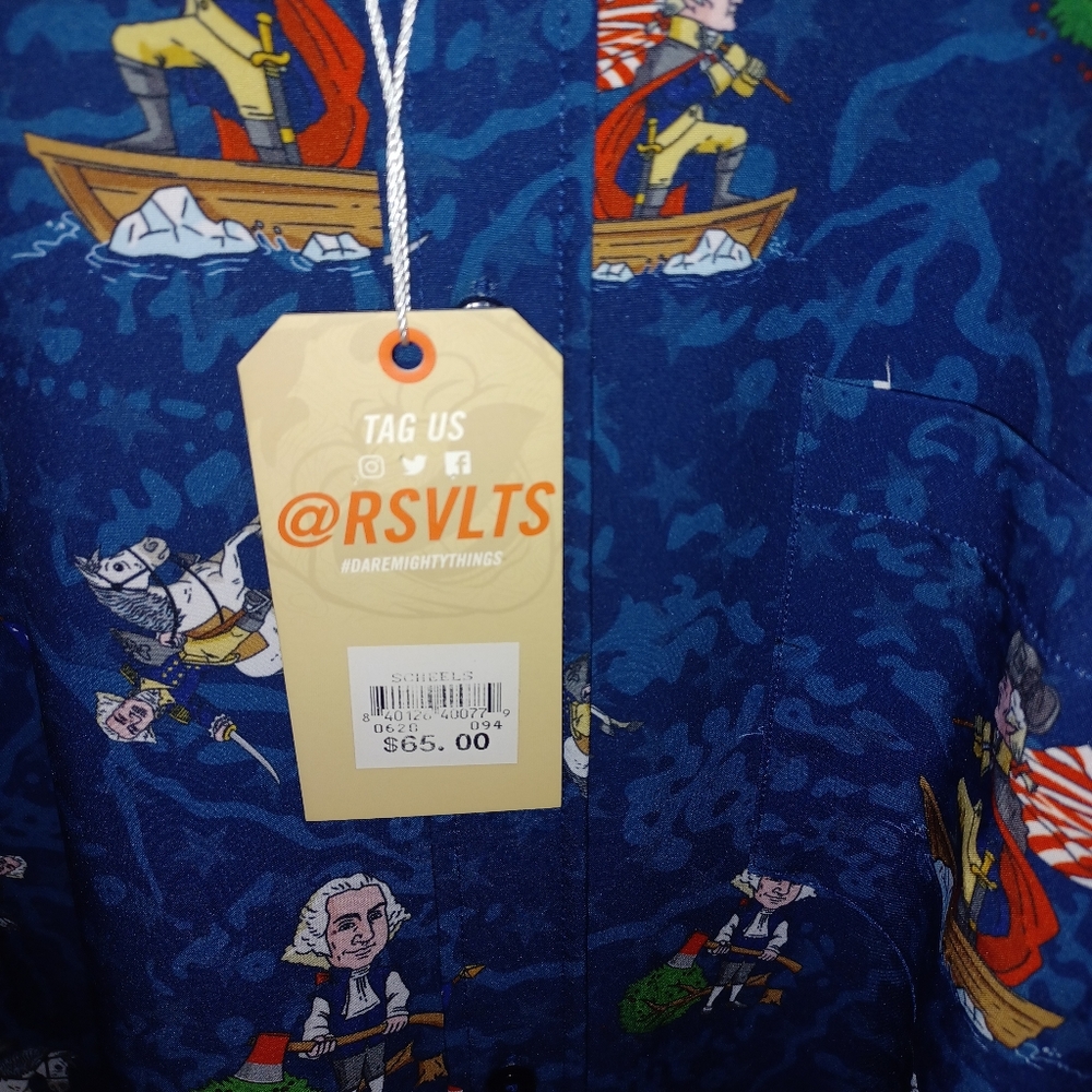 RSVLTS The Roosevelts Shirt Mens Medium Blue George Washington - Picture 4 of 6